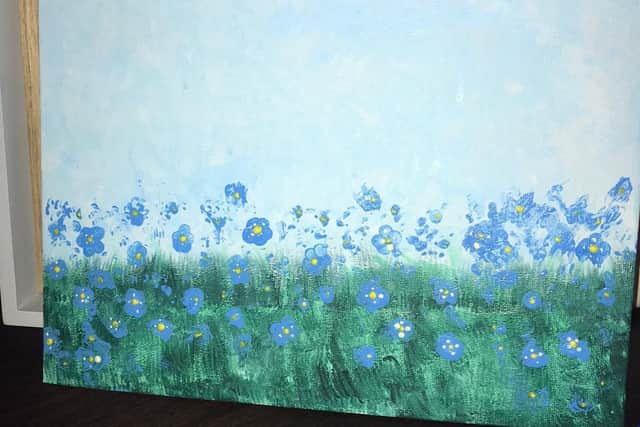 Beryl's cornflower painting