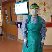 Nurse Leona Harris at work in her PPE