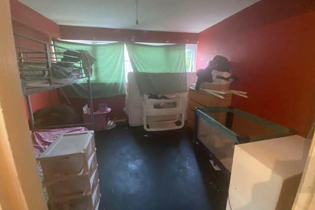 Four children sleep in this room - and soon there will be a fifth