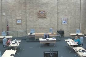 Only a few council officers and chairman David Hopkins were at the council chamber as the meeting was held virtually