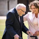 Hannah Ingram-Moore and her father Captain Sir Tom Moore at Windsor Castle