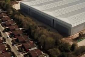 A drone picture of the warehouse