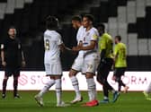Sam Nombe celebrates his goal against Northampton