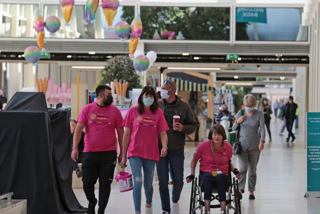 Sharon Mynard during her wheelchair marathon
