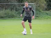 Richard Keogh in training