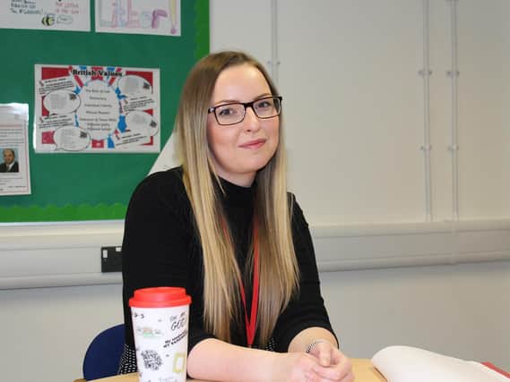Successful former apprentice Stacy Lewis who now works at Jubilee Wood
Primary School