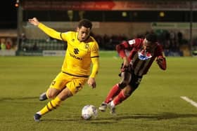 Sam Nombe in action against Lincoln last season
