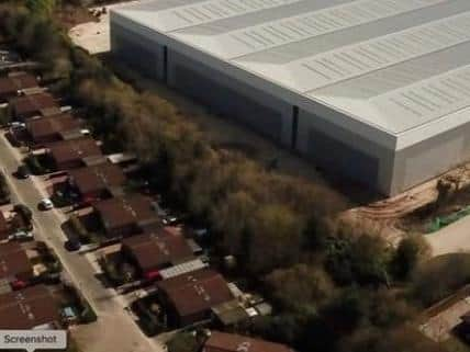 Blakelands warehouse from the air