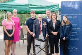 Captain Sir Tom Moore and his family at the Captain Tom Foundation launch