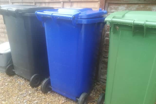 Wheelie bins stock image