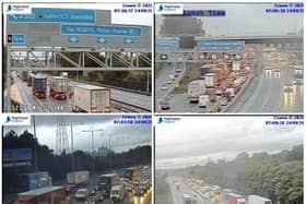 Highways England jam cams showed the queues heading from Milton Keynes to Luton