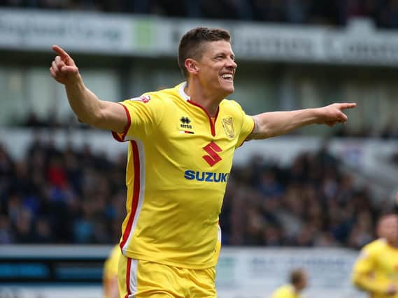 Alex Revell celebrates after scoring against Ipswich in 2016