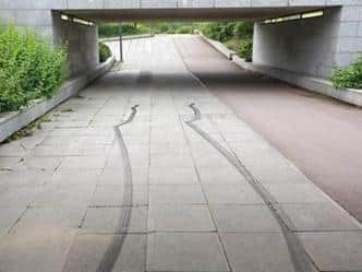 Skid marks left by anti-social cruisers