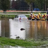 The man was rescued by firefighters