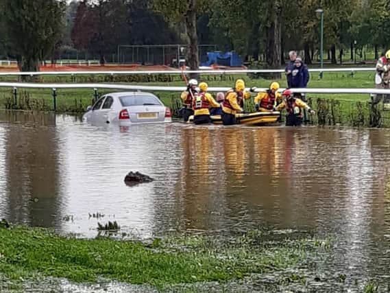 The man was rescued by firefighters