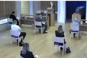 The mourners had to be socially distanced