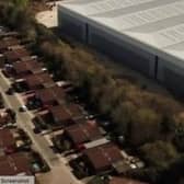 Blakelands warehouse from the air