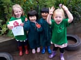 Children from Acorn's Kents Hill nursery celebrate their success