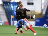 Baily Cargill gets tackled at Portsmouth