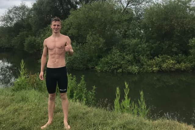 Dylan trained in the local river when the swimming pool was closed