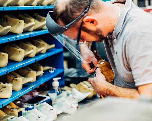All the shoes are made by hand