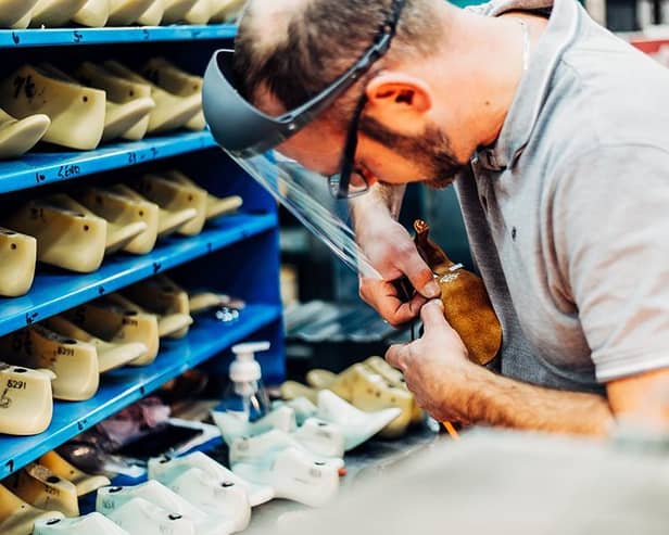 All the shoes are made by hand