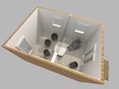 Inside a meeting pod
