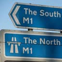 One lane is blocked on the M1 southbound near Northampton