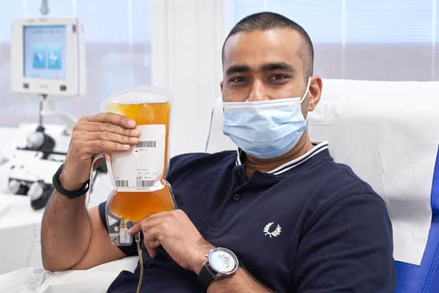 Dr Wassim Shamsuddin with his donated plasma