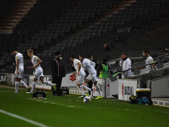 MK Dons emerge from the tunnel at Stadium MK