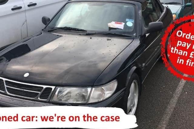 The vehicle which was abandoned in a car park in Greenleys