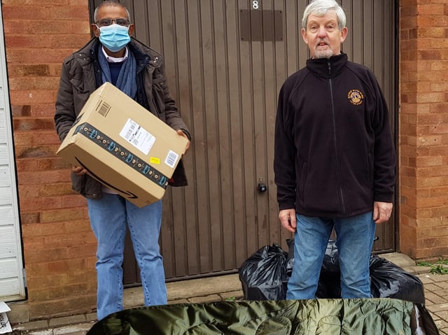 The Lions Club in Bletchley donated eight sleeping bags to Homeless MK