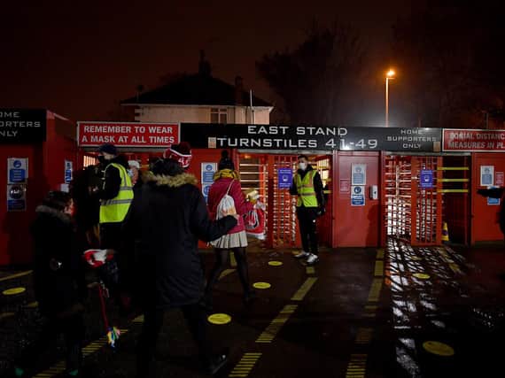 The turnstiles at The Valley prior to kick-off