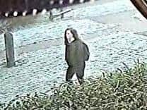 The last CCTV picture of Leah walking to work