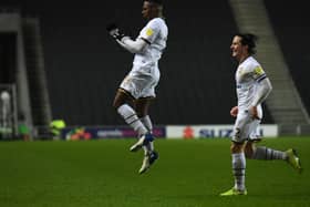 Kieran Agard celebrates