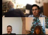 Cllr Legg (bottom left) is accused of yawning repeatedly, while Cllr Petchey (top left) is accused of nodding off