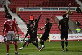 MK Dons celebrate Cameron Jerome's opener