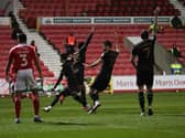 MK Dons celebrate Cameron Jerome's opener