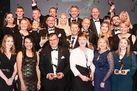 Winners at a previous awards before the pandemic required social distancing and face masks