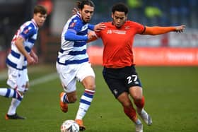 Sam Nombe in action for Luton Town