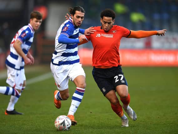 Sam Nombe in action for Luton Town