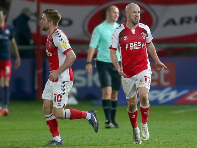 Callum Camps and Paddy Madden of Fleetwood Town