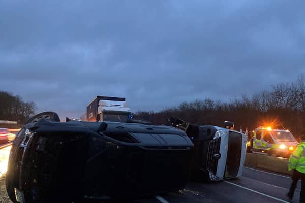 This was the scene on the M1 during Wednesday's morning rush hour. Photo: @HighwaysEMIDS