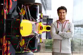 Sergio Perez at the Red Bull factory in Milton Keynes
