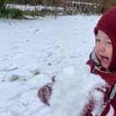 Arthur is not letting the snow put him off his sponsored toddle