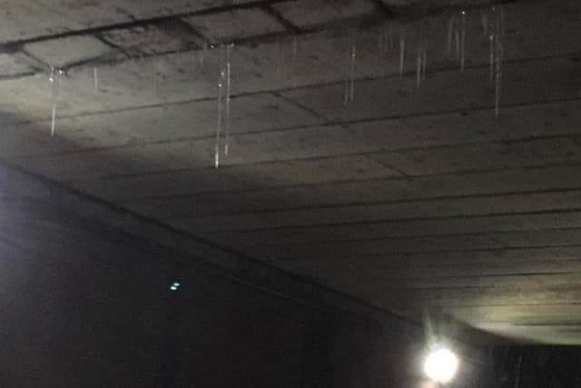 The icicles under bridges could fall on members of the public