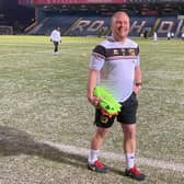 Ian Lanning braved the cold at Spotland