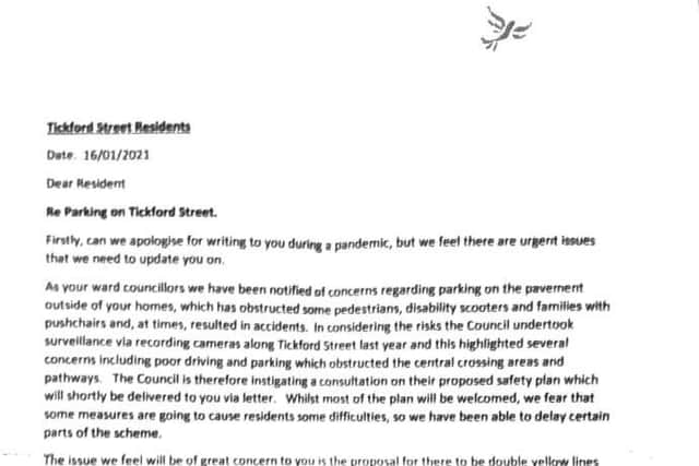 The letter featured the Lib Dem party logo and was signed by "Focus Team" councillors