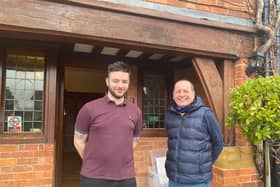 Mike Farquharson with Dan Vincent of Linford Grange care home