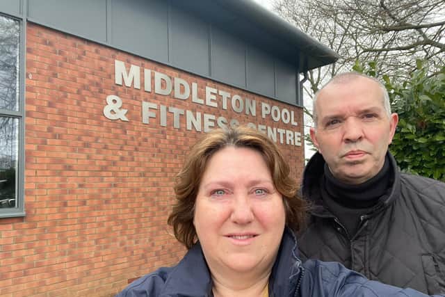 Lib Dem ward councillors outside Middleton Pool in Newport Pagnell